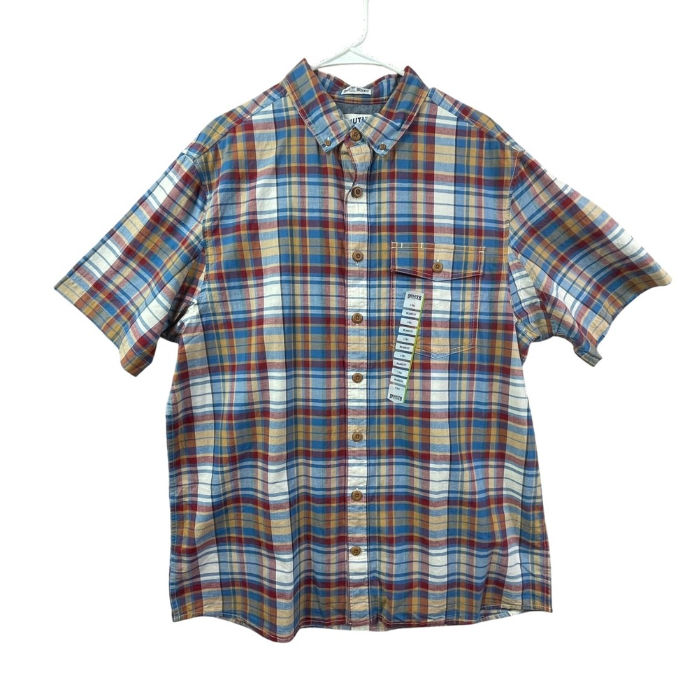 Duluth Untucked Button Front Shirt Mens Large Tall Madras Relaxed Plaid